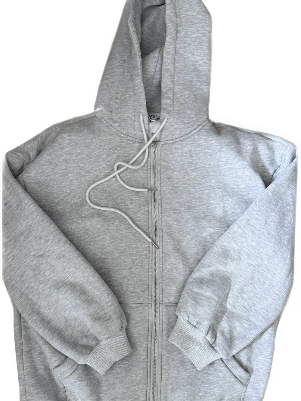 Princess Polly Light Gray Zip-Up Hoodie